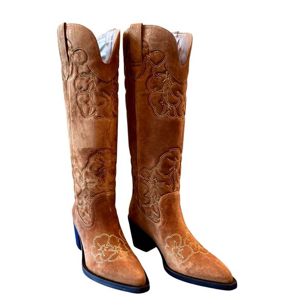 STUART WEITZMAN Felix Boots Brown Suede Made in Spain Size 37.5 | US 7 New - Picture 6 of 16